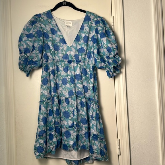 Saylor Leigha Blue Floral Mini Dress Size Small Spring/Summer - Picture 2 of 9